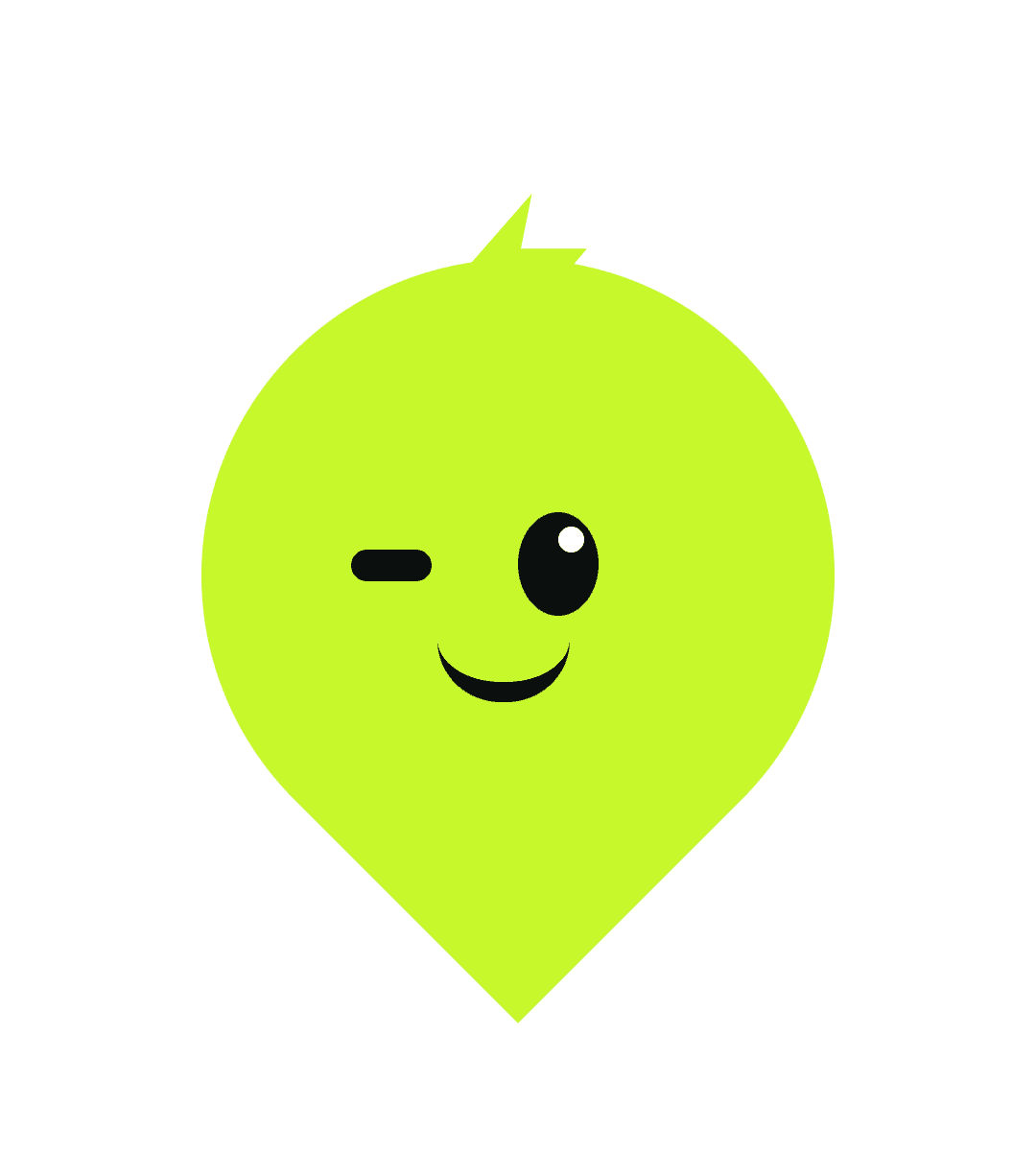 Volt, la mascota de Voltiway, guiñando un ojo